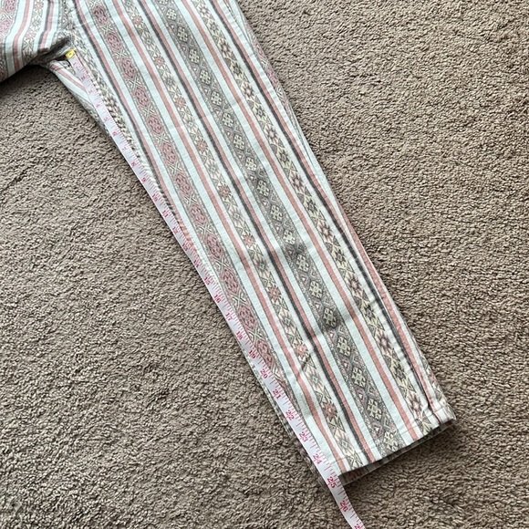 Isabel Marant Etoile Printed Striped Tribal Straight Leg Mid Rise Crop Jeans - Picture 9 of 10